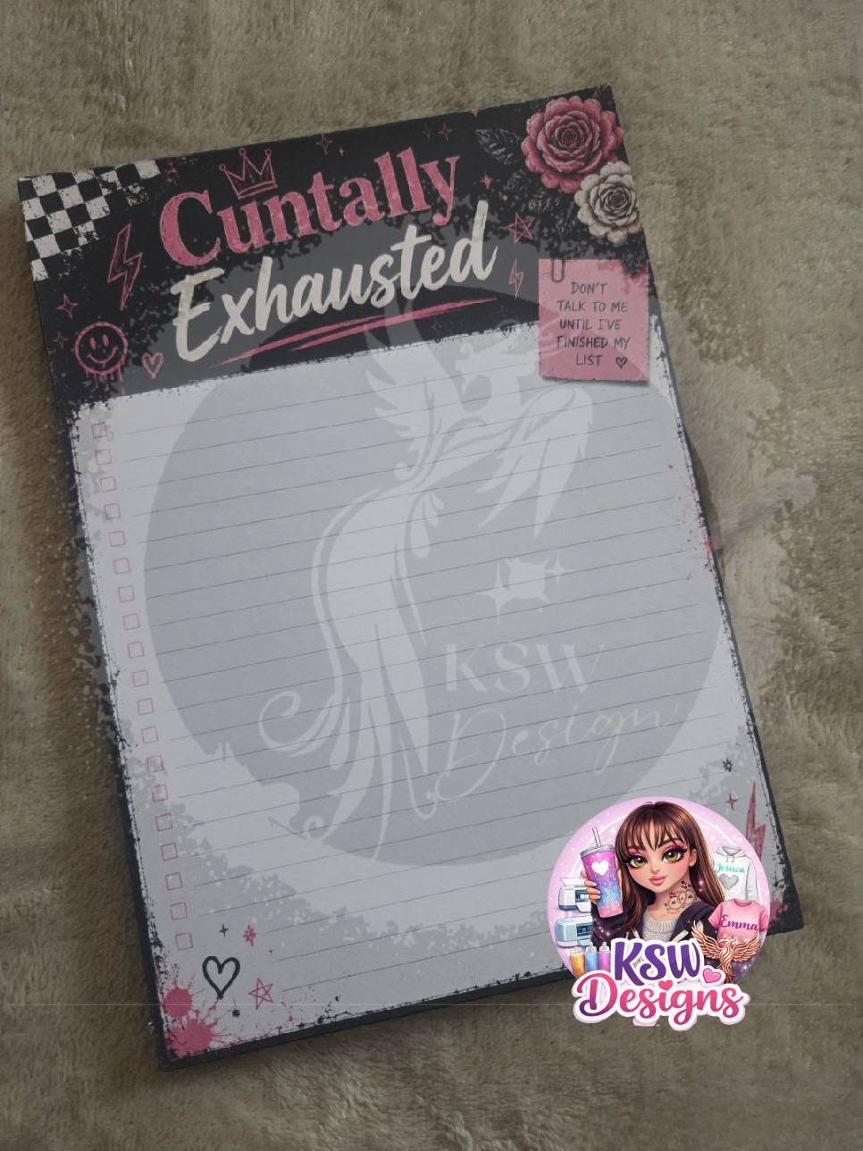 Cuntally Exhausted A5 & A4 Tear-Off Notepad
