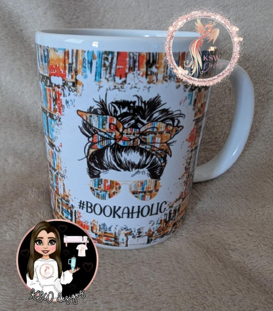 Bookaholic Messy Bun Mug