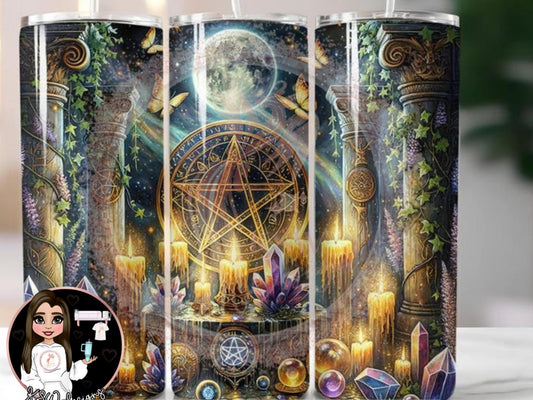 Wiccan Table Nature Pentagram 20oz Tumbler