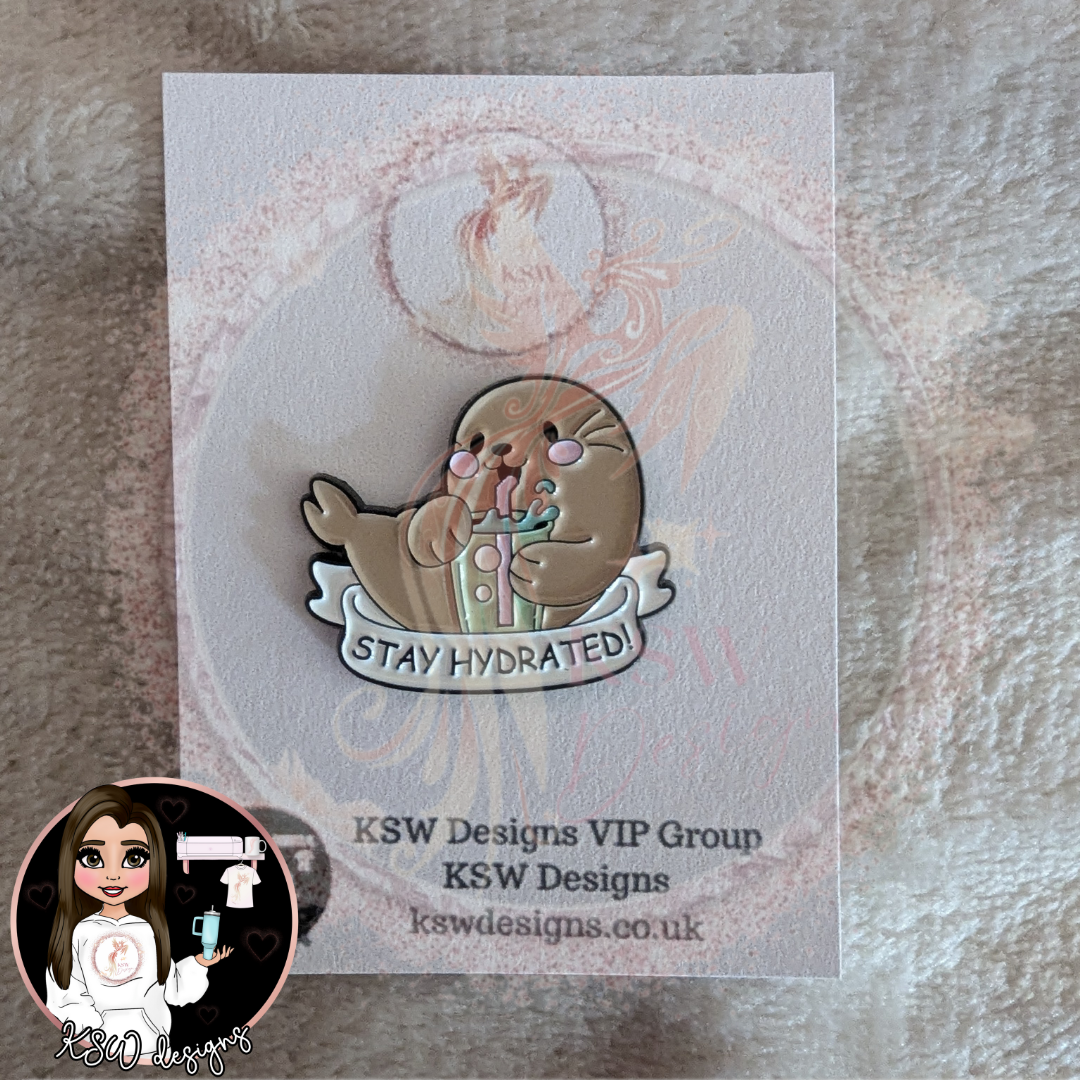 Stay Hydrated Otter Enamel Pin Badge
