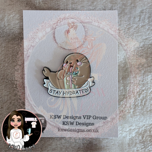Stay Hydrated Otter Enamel Pin Badge