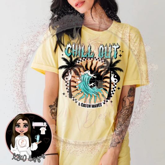 Chill Out & Catch Waves T-Shirt 4XL - 5XL