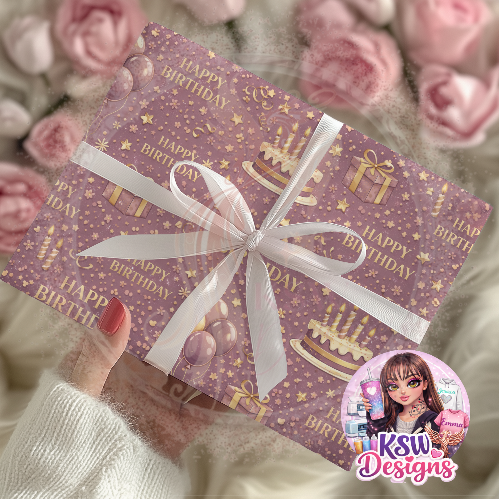 Birthday Elegance Wrapping Paper Sheets