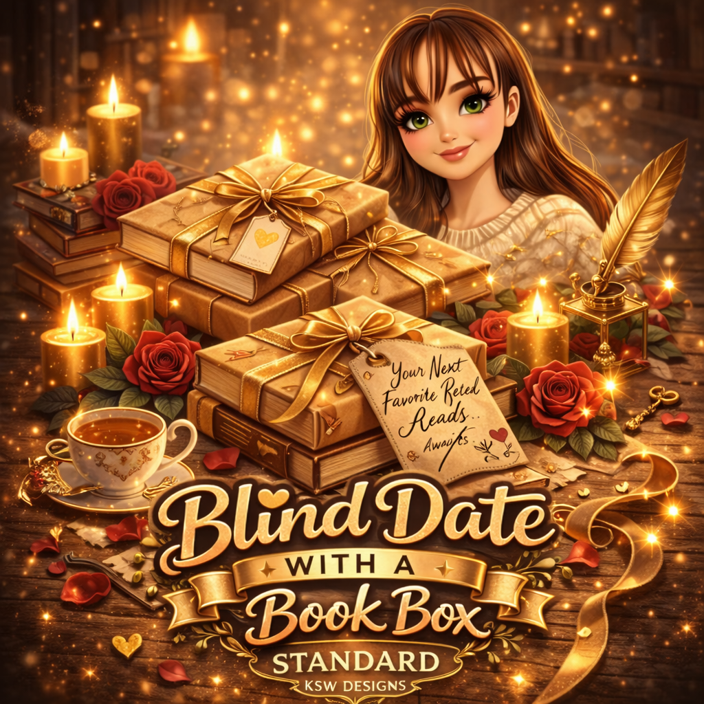Standard blind date book box with snacks, drink and bookmarks
