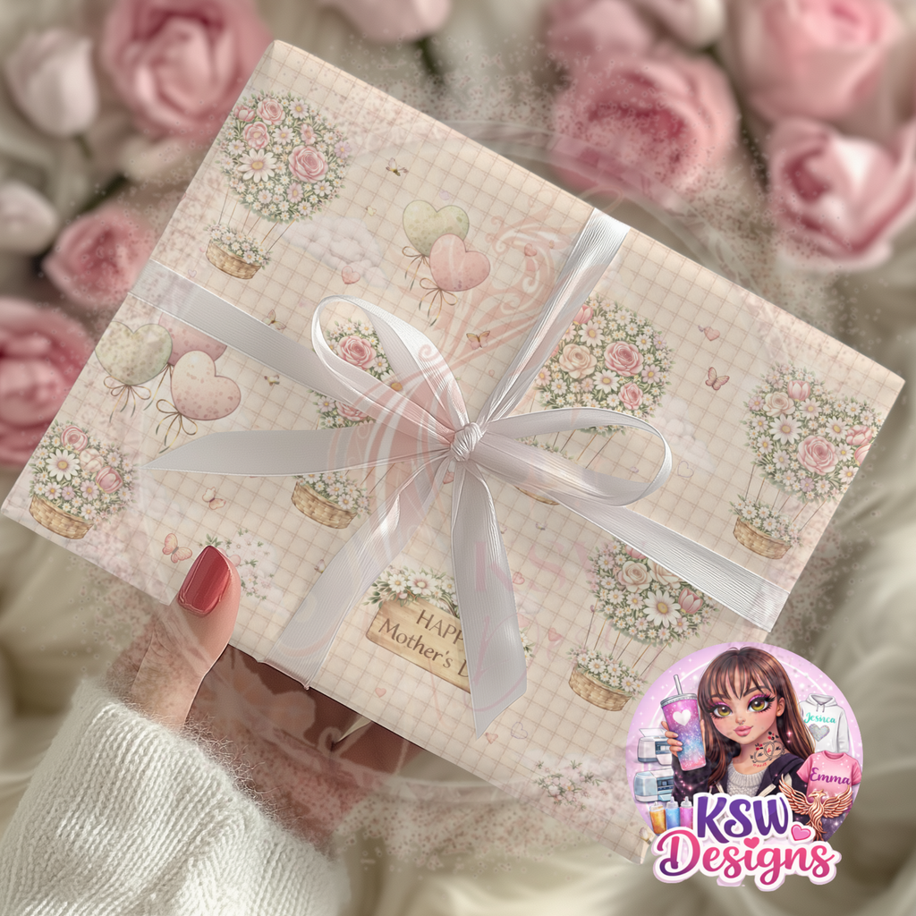 Blooming Balloon Mother's Day Wrapping Paper Sheets