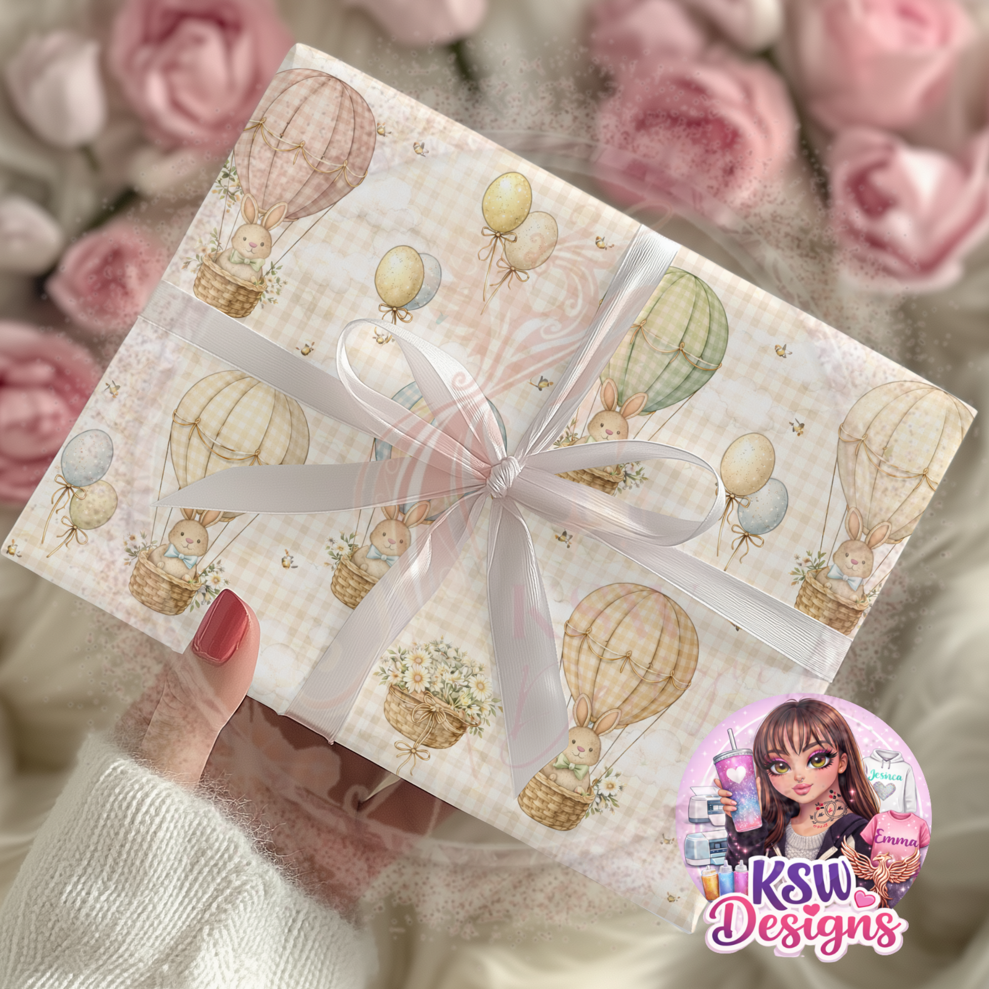 Bunny In The Sky - Easter Edition Wrapping Paper Sheets