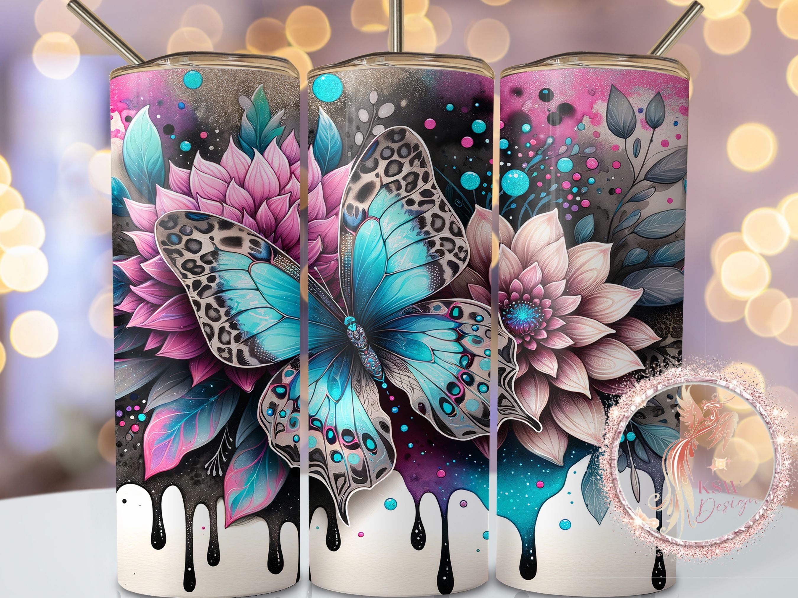 Butterfly Drip 20oz Tumbler