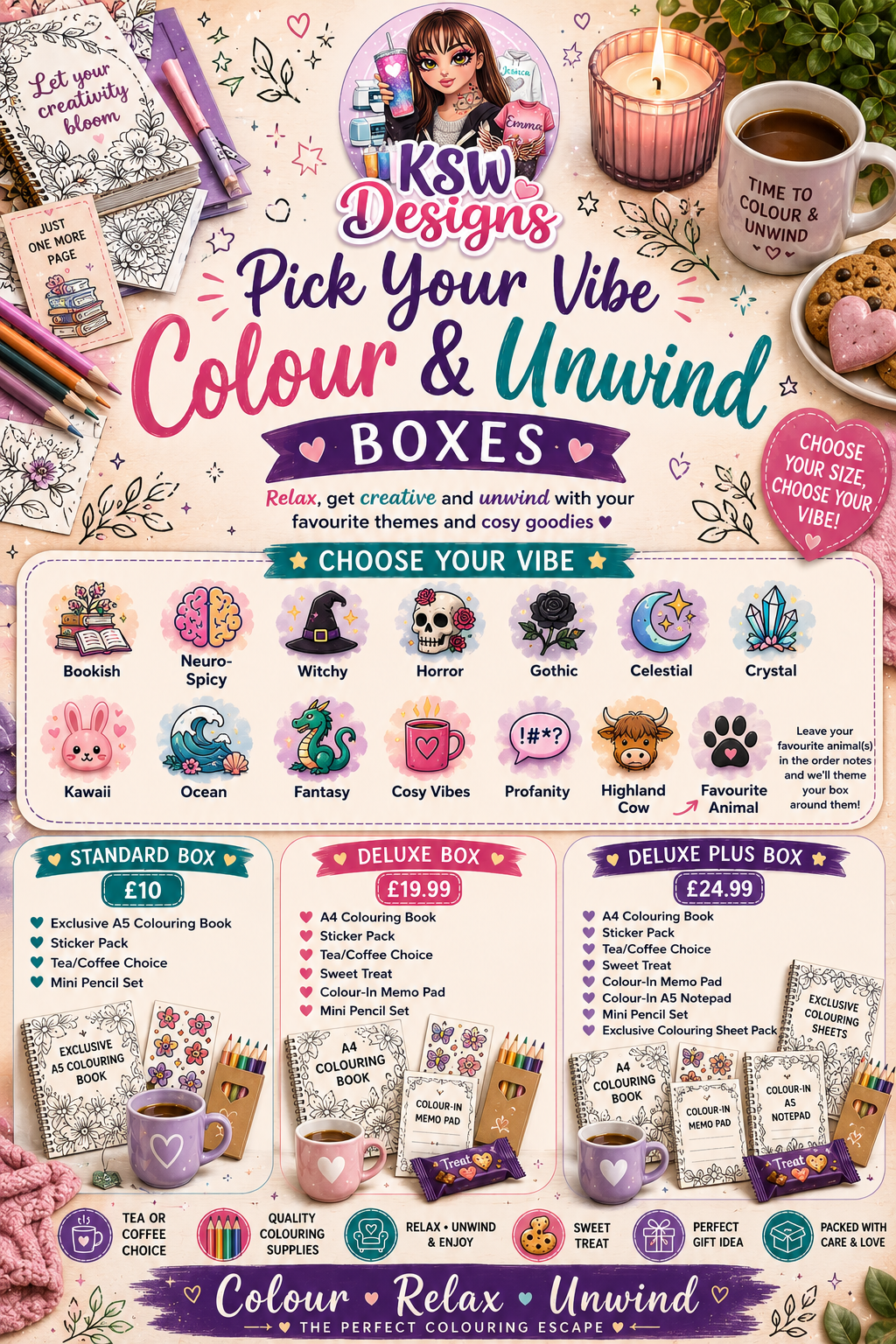 Pick Your Vibe Colour & Unwind Boxes