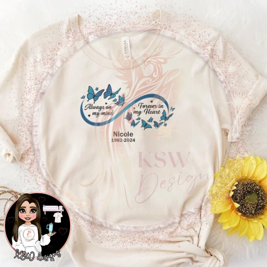 Always On My Mind Personalised Memorial Hoodie