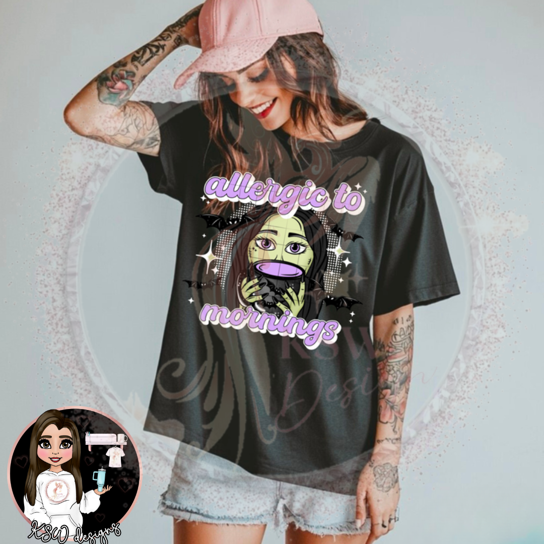 Allergic To Mornings T-Shirt 4XL - 5XL