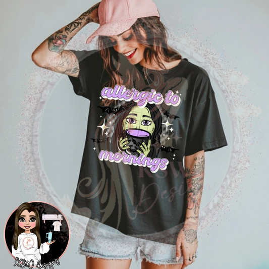 Allergic To Mornings T-Shirt 4XL - 5XL