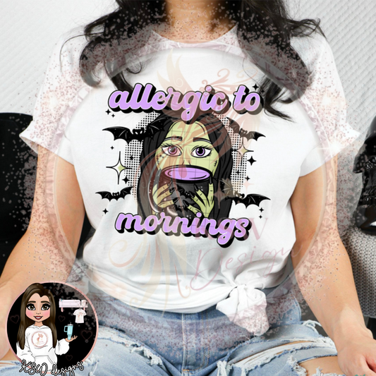 Allergic To Mornings Zip-Up Hoodie S-XXL