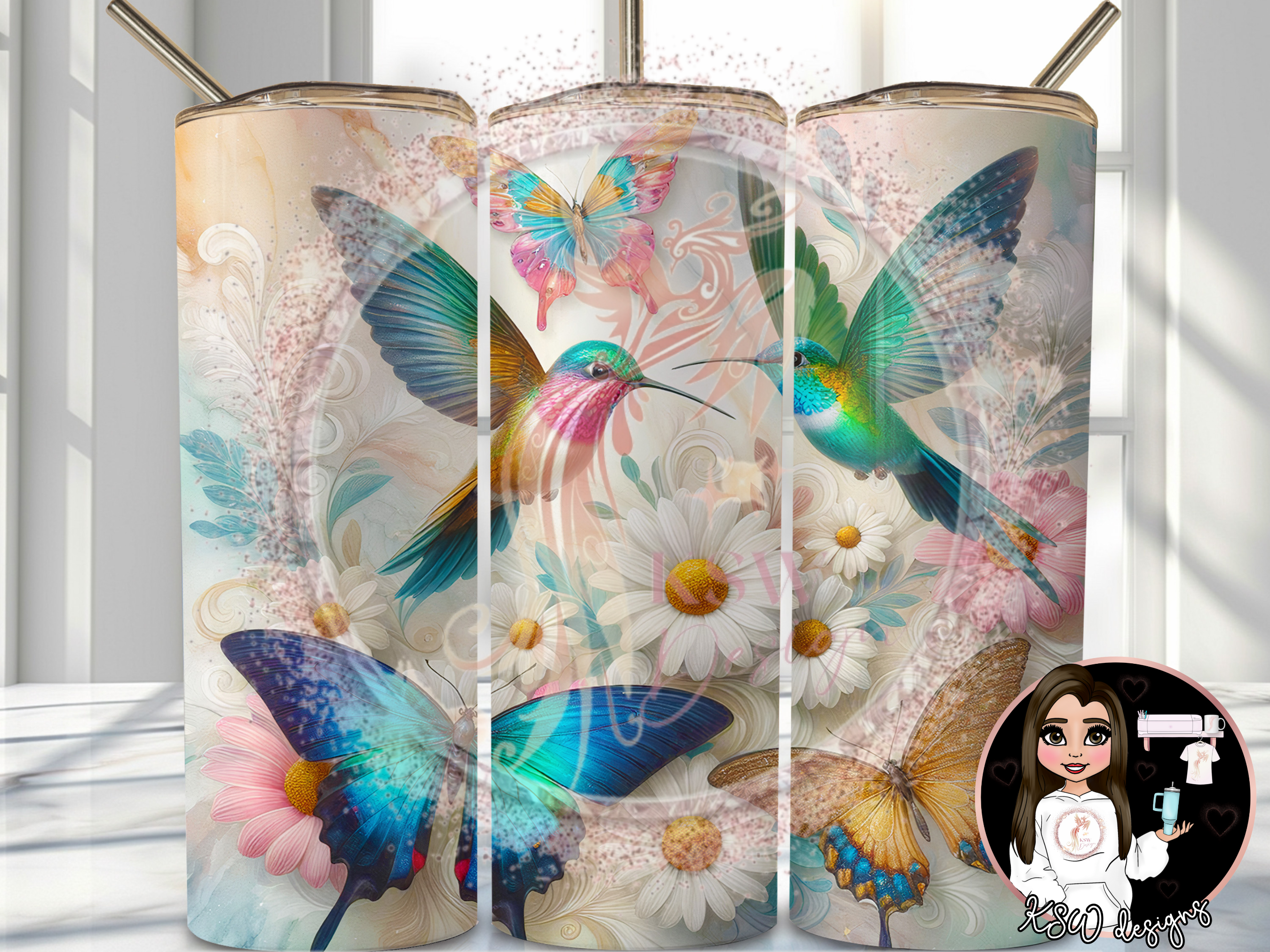 Butterflies Hummingbirds 20oz Tumbler