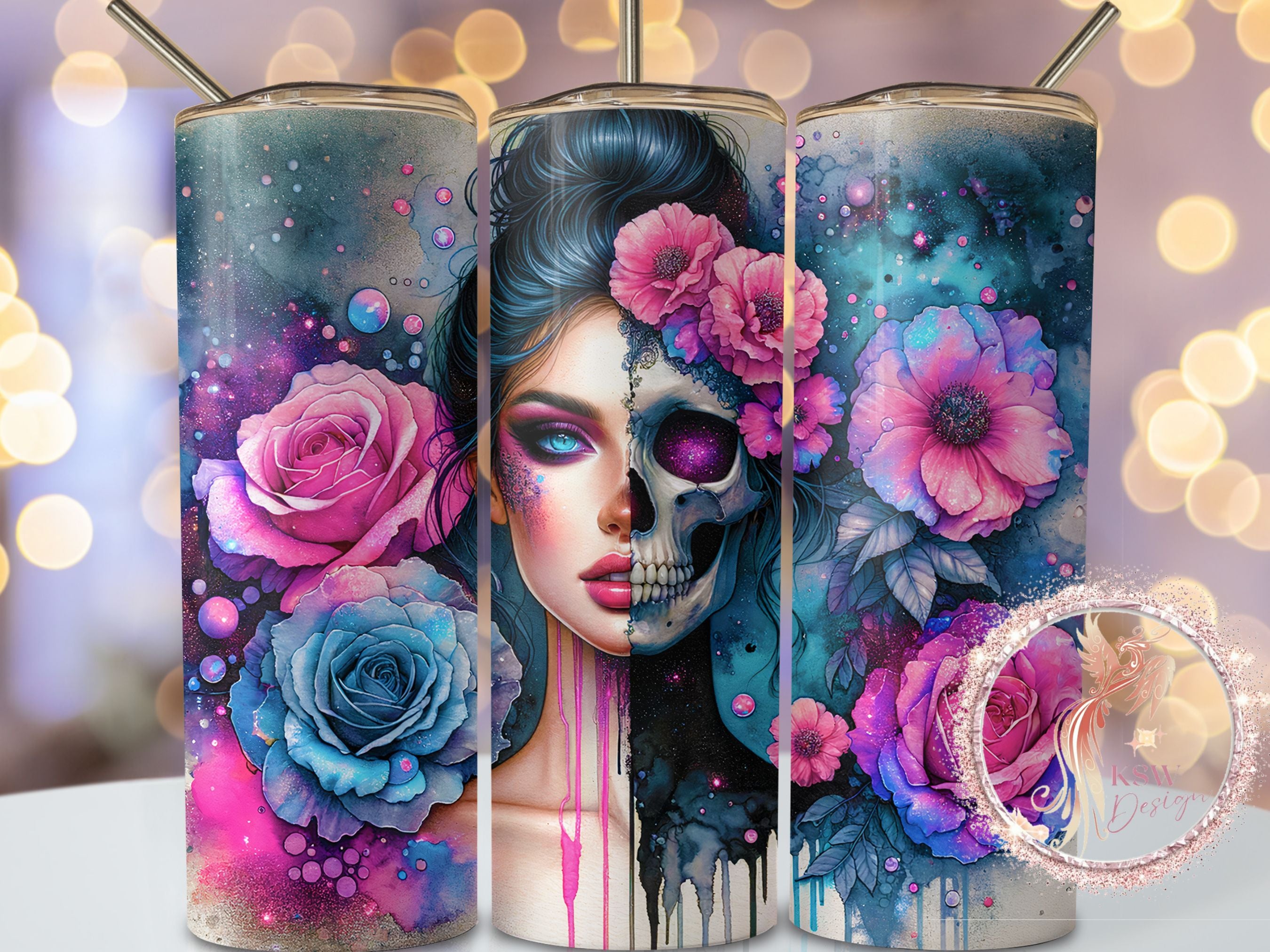 Half Women Half Skull 20oz Tumbler