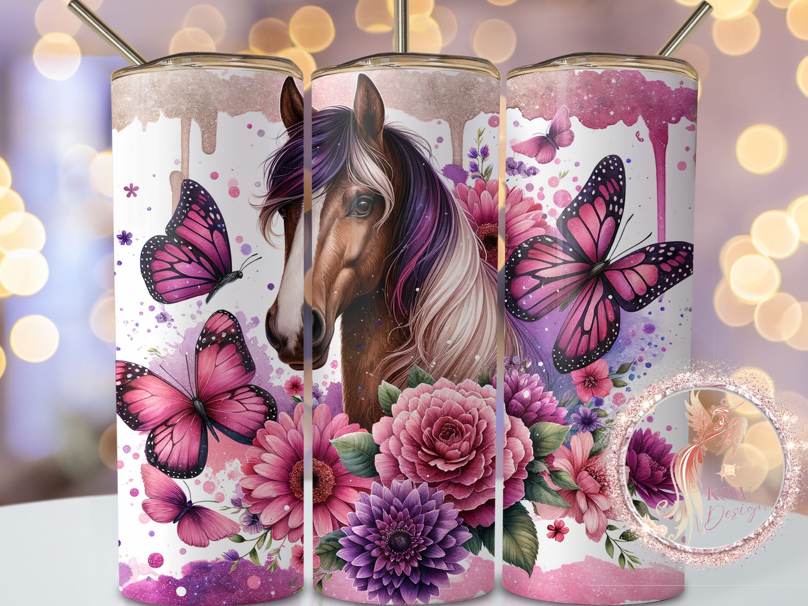 Horse & Butterflies 20oz Tumbler