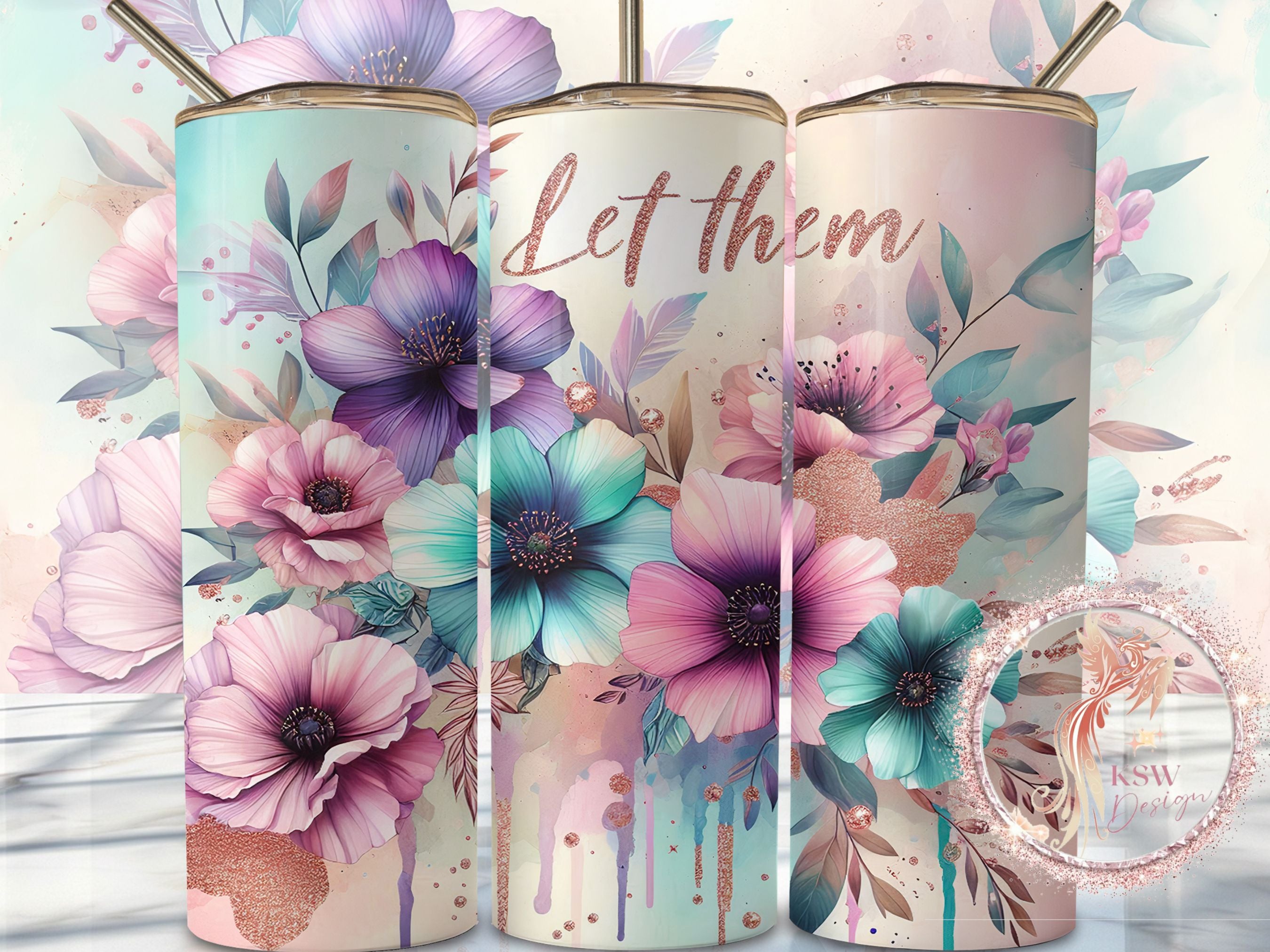 Let Them Floral 20oz Tumbler