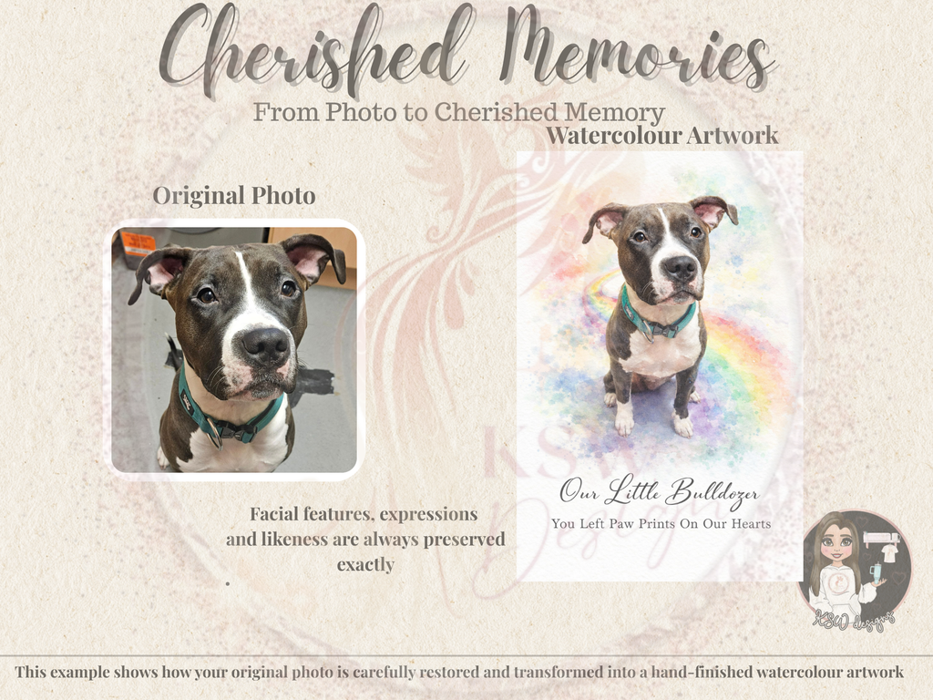 Cherished Memories - Rainbow Bridge Watercolour Style