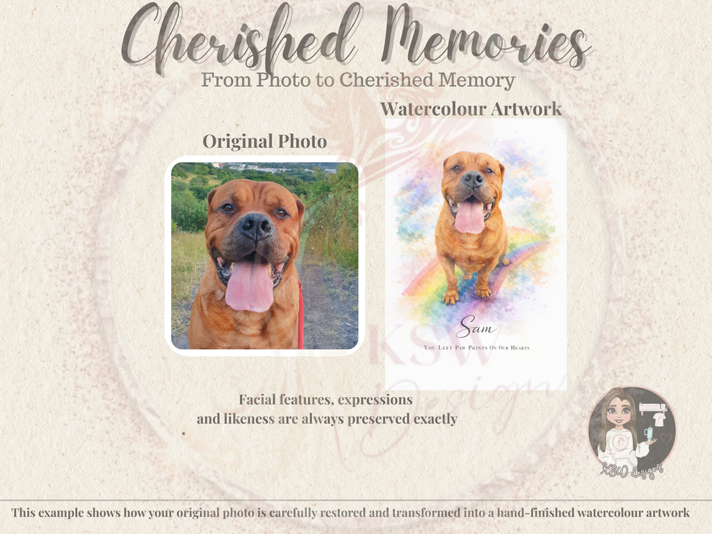 Cherished Memories - Rainbow Bridge Watercolour Style