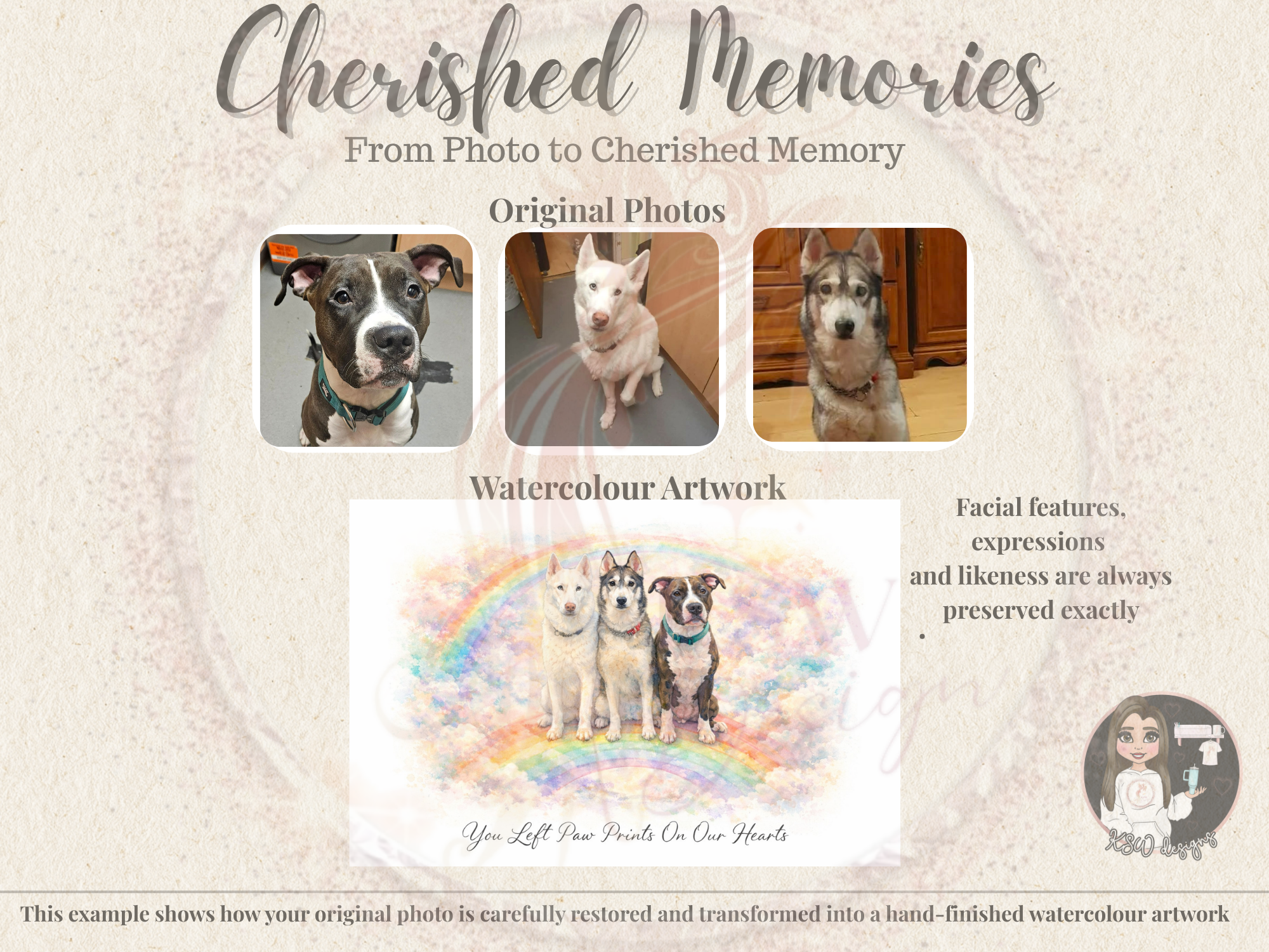 Cherished Memories - Rainbow Bridge Watercolour Style