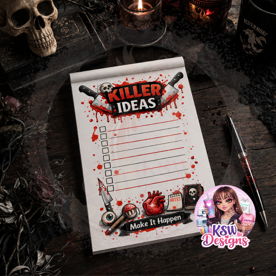Killer Ideas Horror Notepad – Dark Aesthetic To Do List Pad