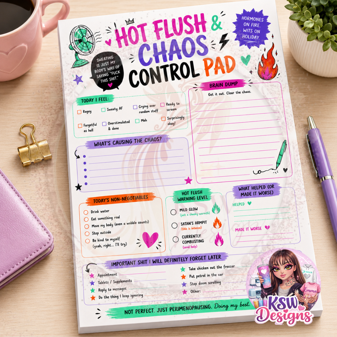 Hot Flush & Chaos Control Pad – A4/A5 Tear-Off Notepad