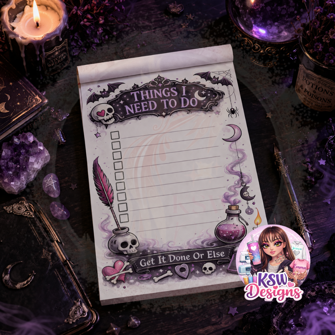 Things I Need To Do Gothic Notepad – Witchy Aesthetic To Do List Pad
