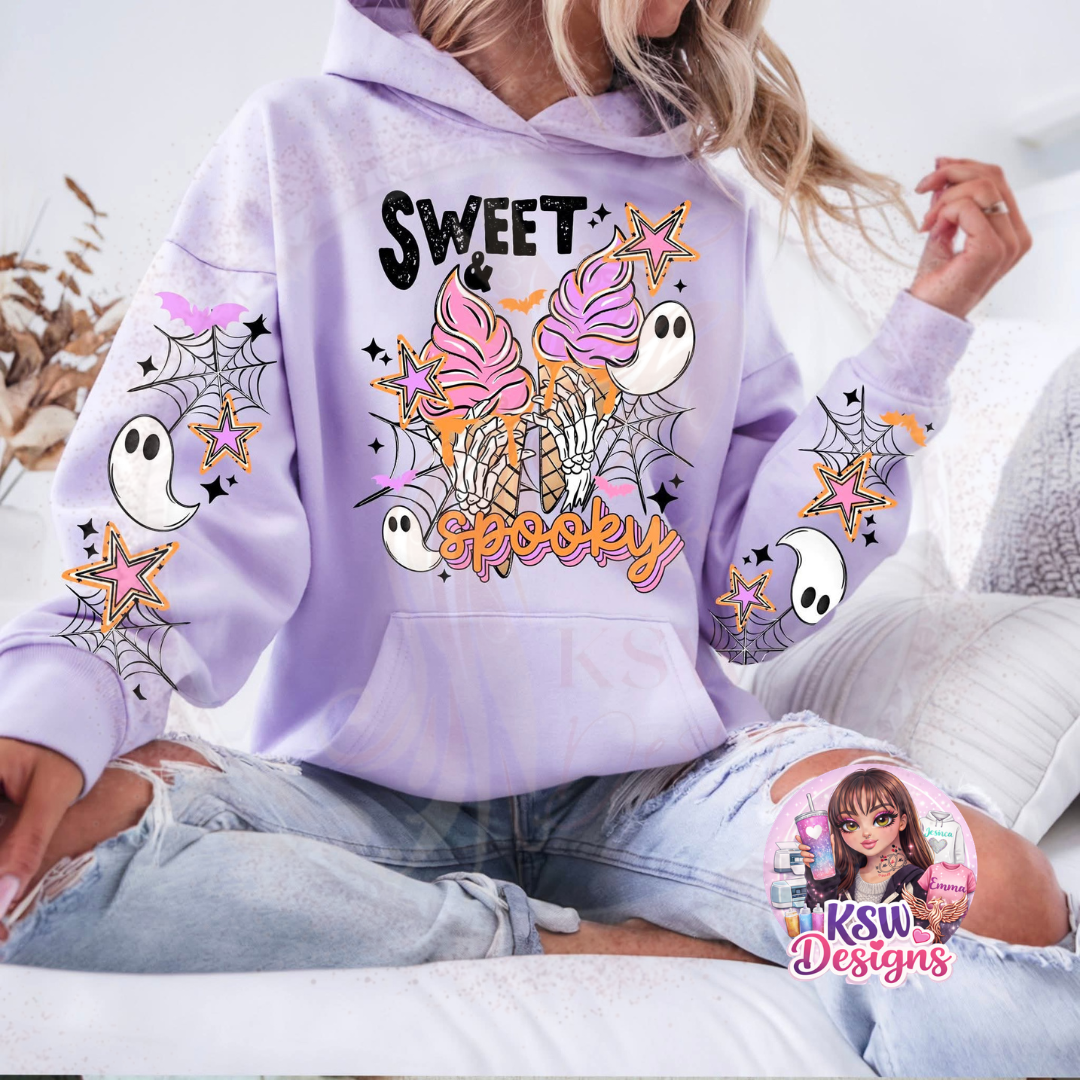 Sweet & Spooky Ice Cream Scoop Neck Top – Cute Halloween Ghost Design