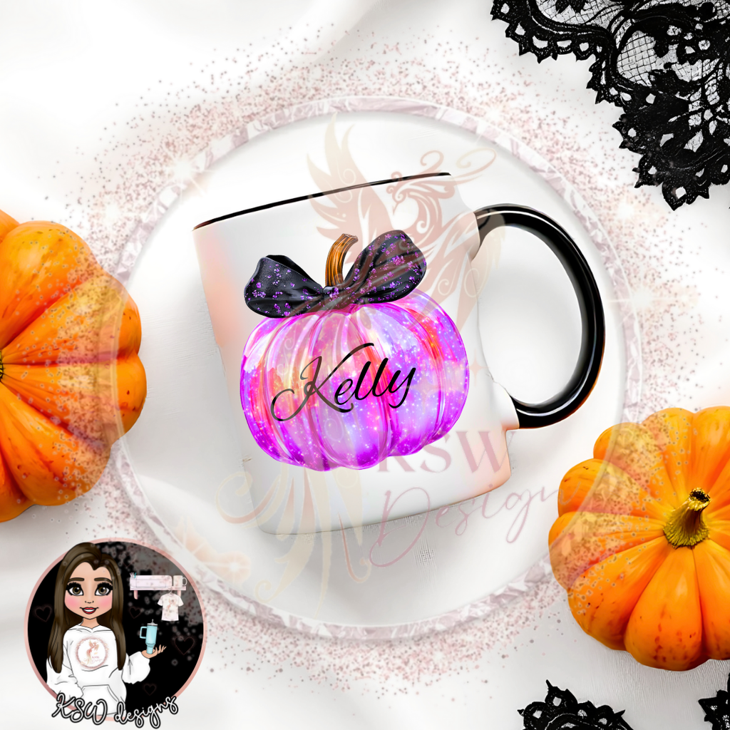 Personalised Faux Iridescent Pumpkin Mug