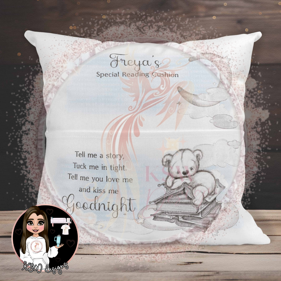 Bear Hugs & Bedtime Tales Pocket Cushion