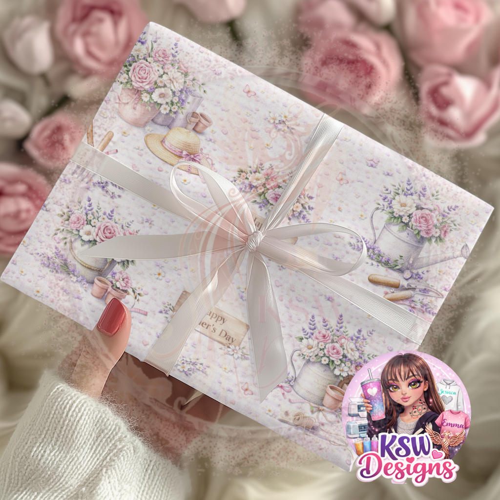 Mother's Day Garden Bloom Wrapping Paper Sheets