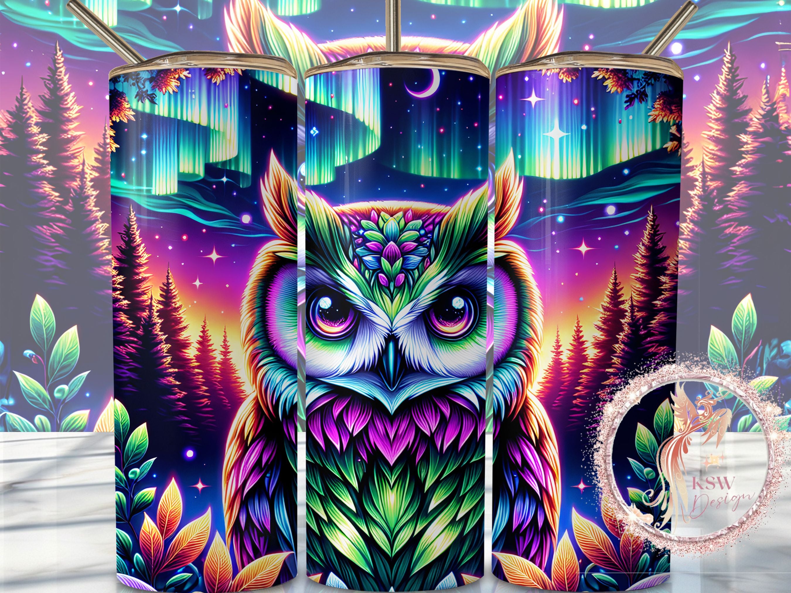 Northern Lights Owl 20oz Tumbler