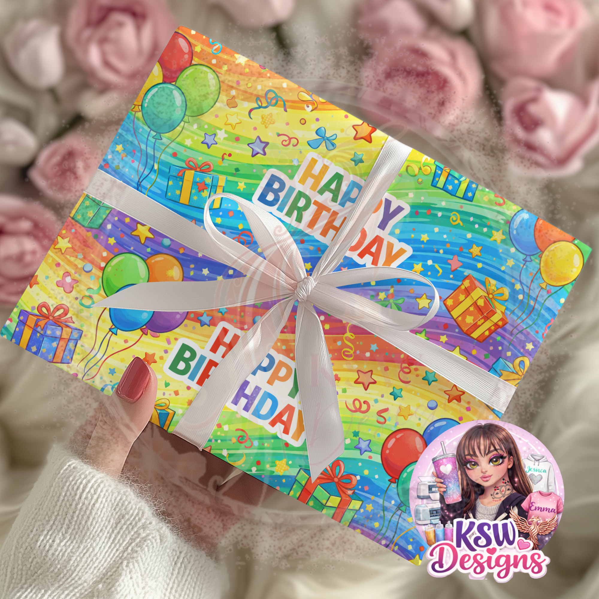 Rainbow Birthday Magic Wrapping Paper Sheets