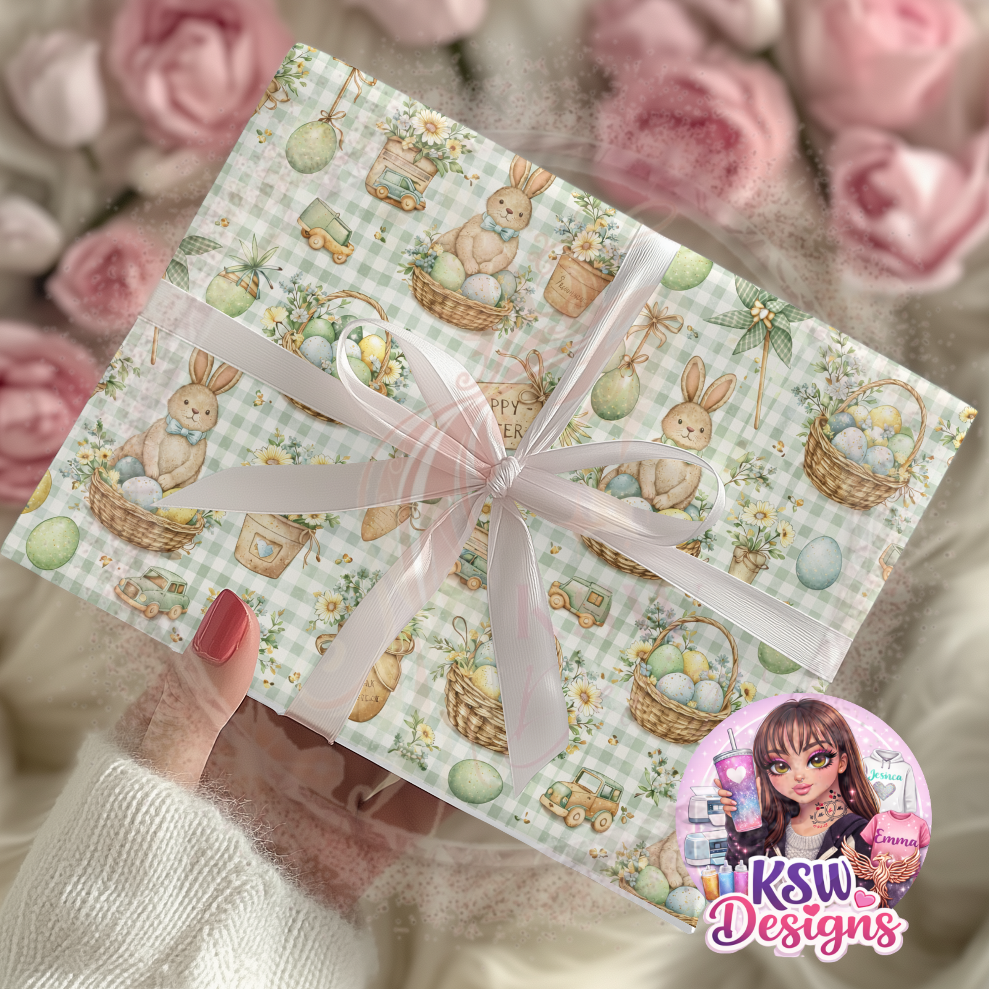 Sage Meadow Easter Wrapping Paper Sheets