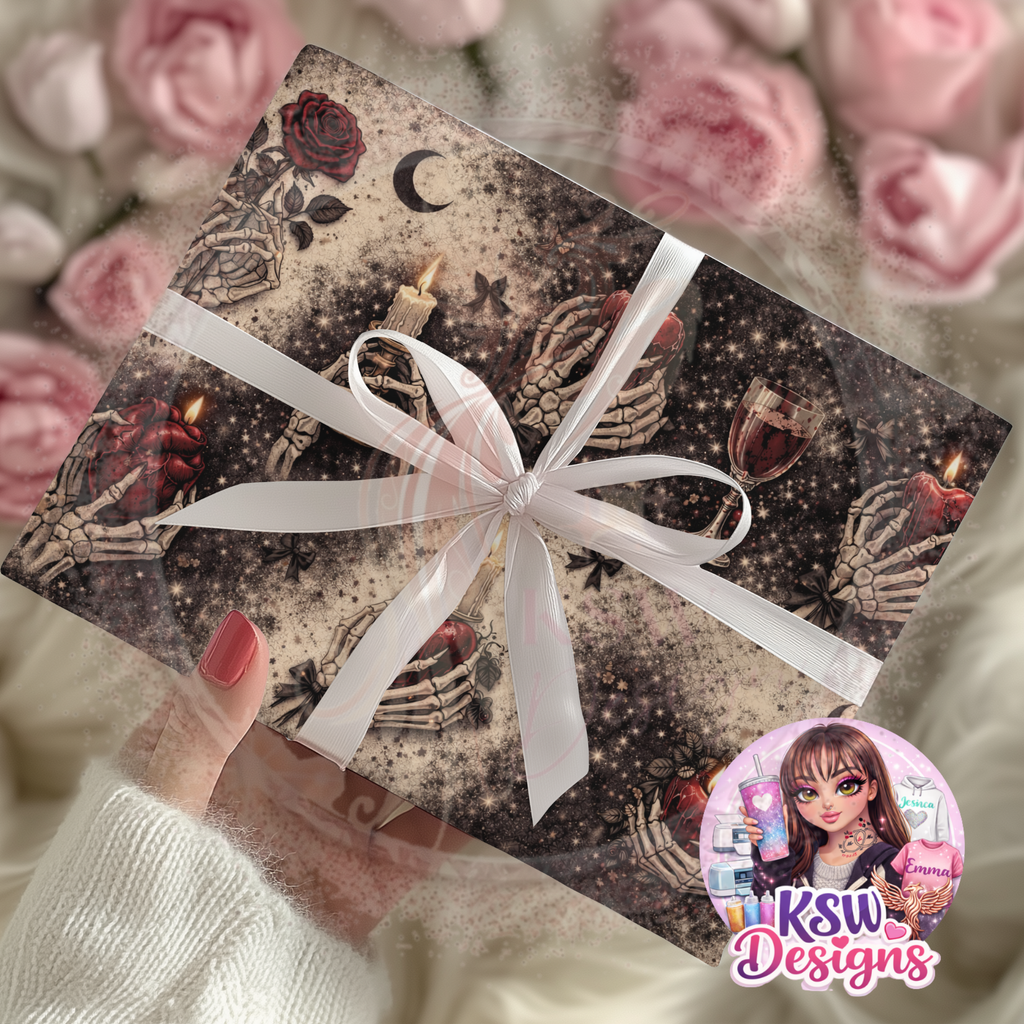 Skeleton Love Wrapping Paper Sheets