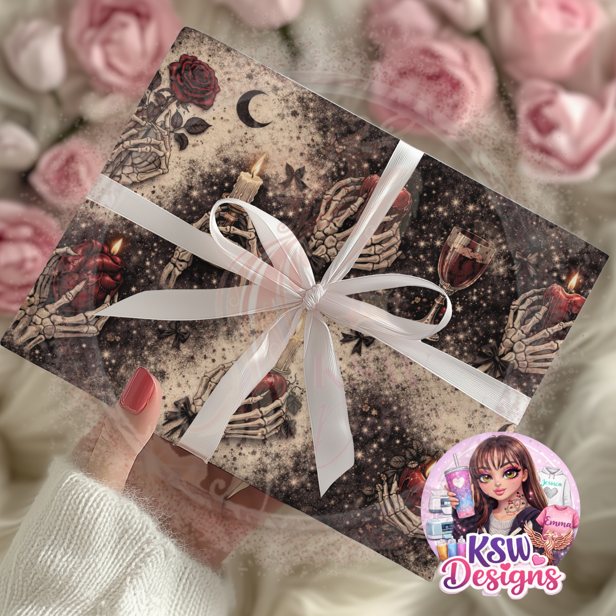 Skeleton Love Wrapping Paper Sheets