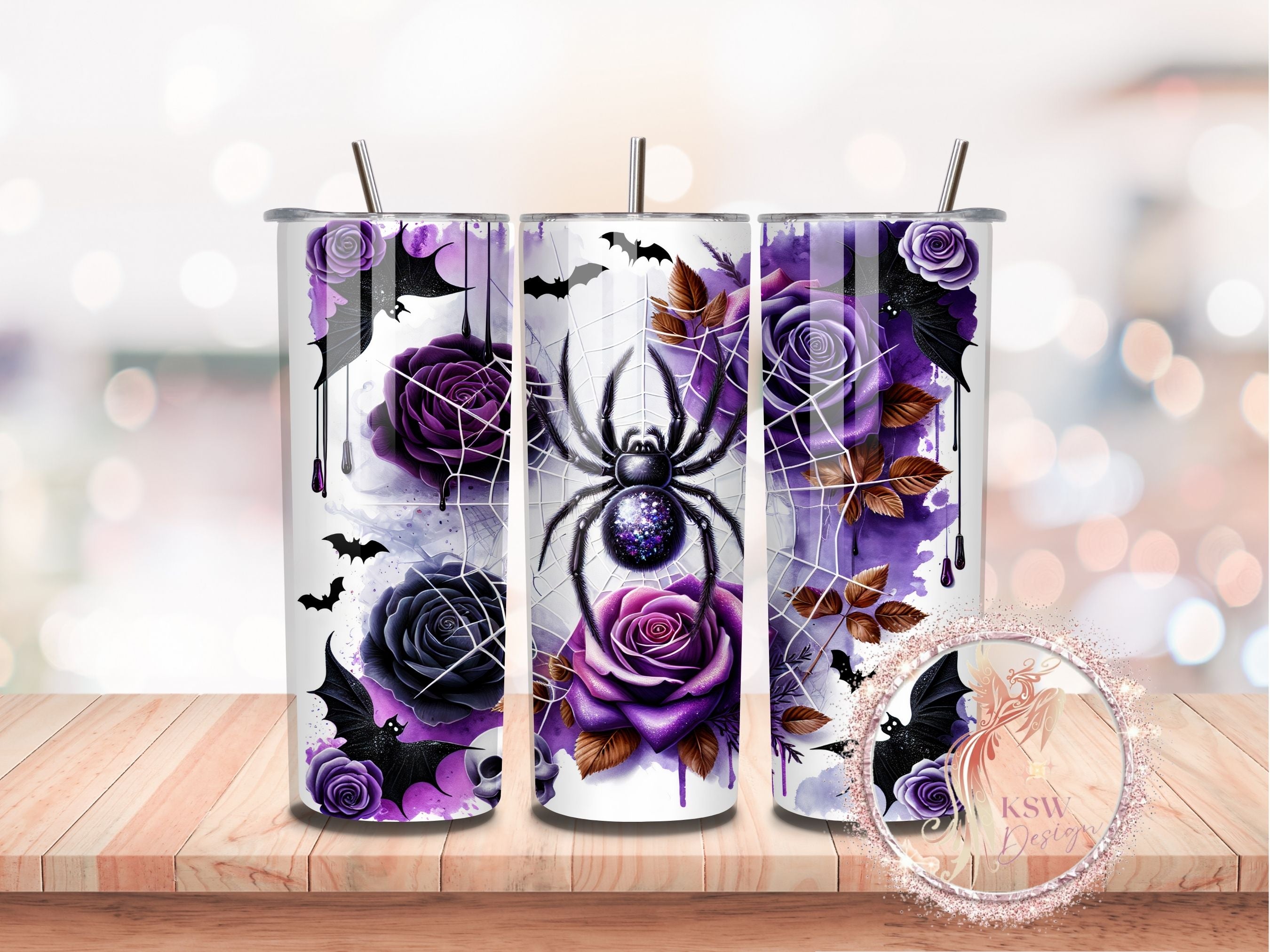Webbed in Wild Roses 20oz Tumbler