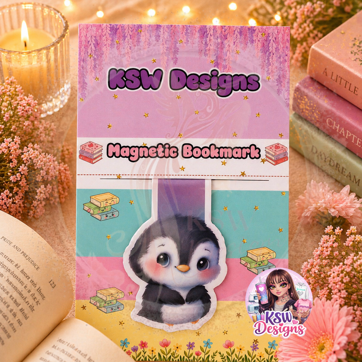 Cute Penguin Magnetic Bookmark
