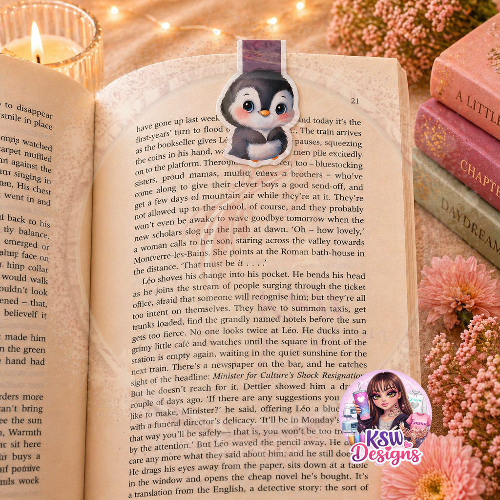 Cute Penguin Magnetic Bookmark