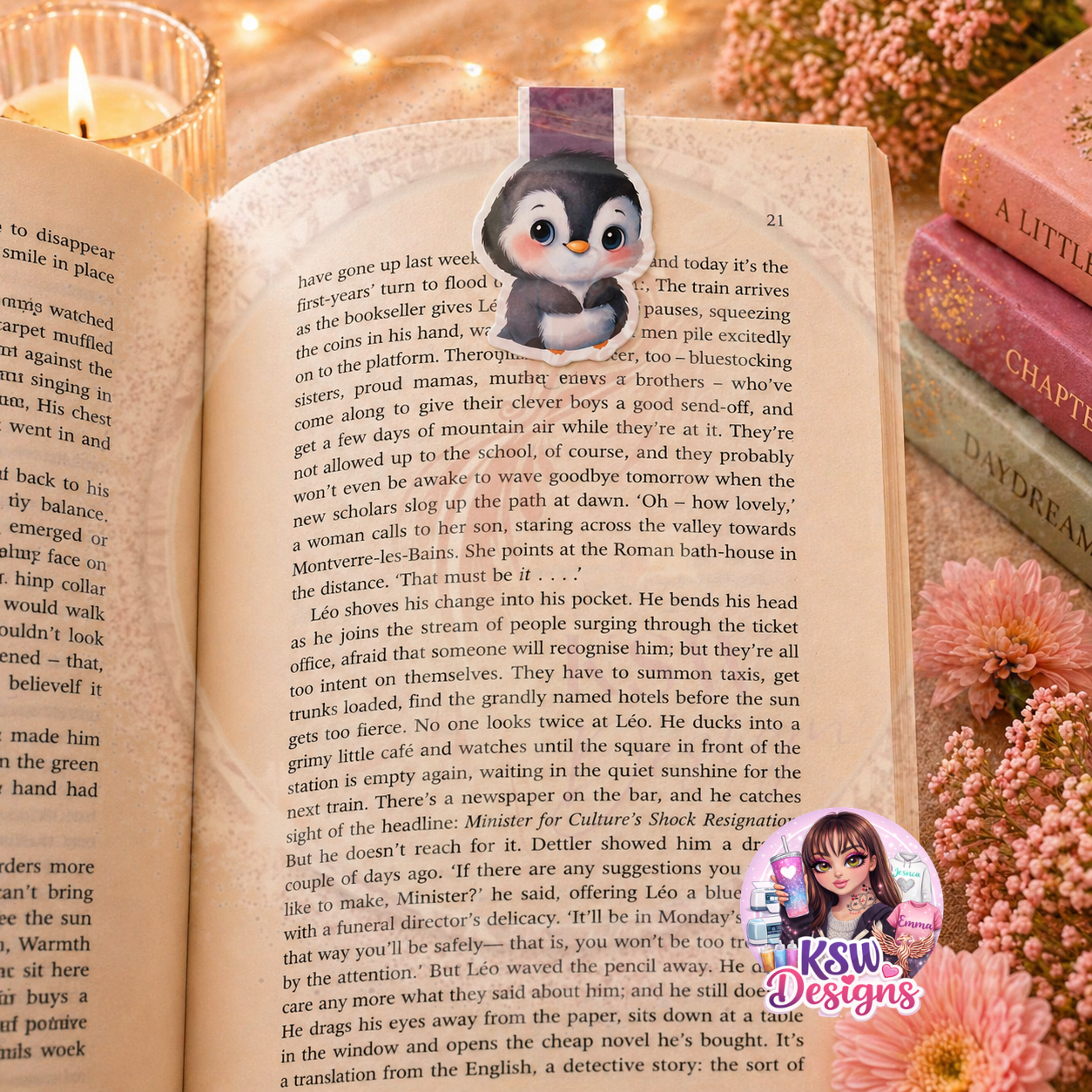 Cute Penguin Magnetic Bookmark