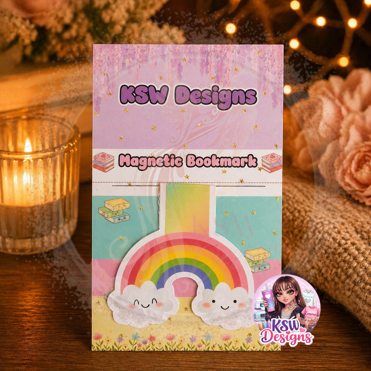 Rainbow Smiles Magnetic Bookmark