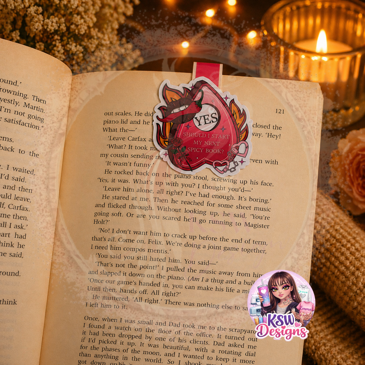 Spicy Book Decision Magnetic Bookmark