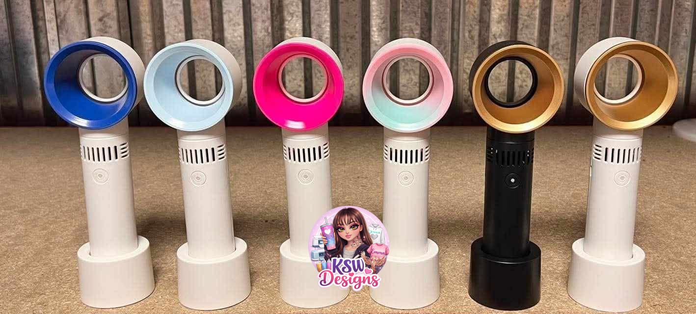 Personalised Bladeless USB Rechargeable Fan with Stand
