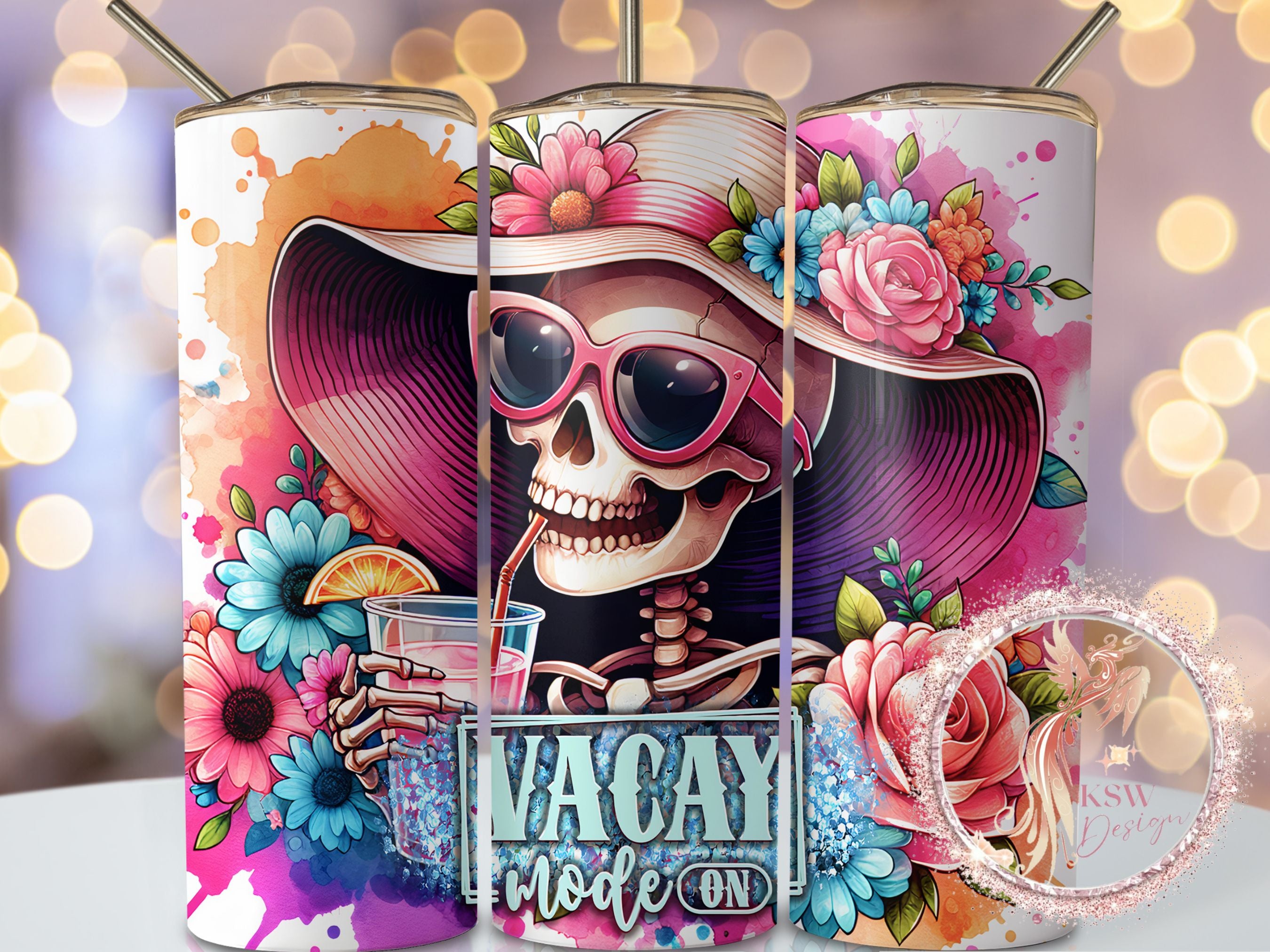 Skeleton Vacay Mode 20oz Tumbler