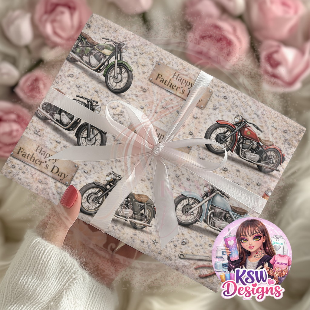 Vintage Motorbike - Father's Day Wrapping Paper Sheets