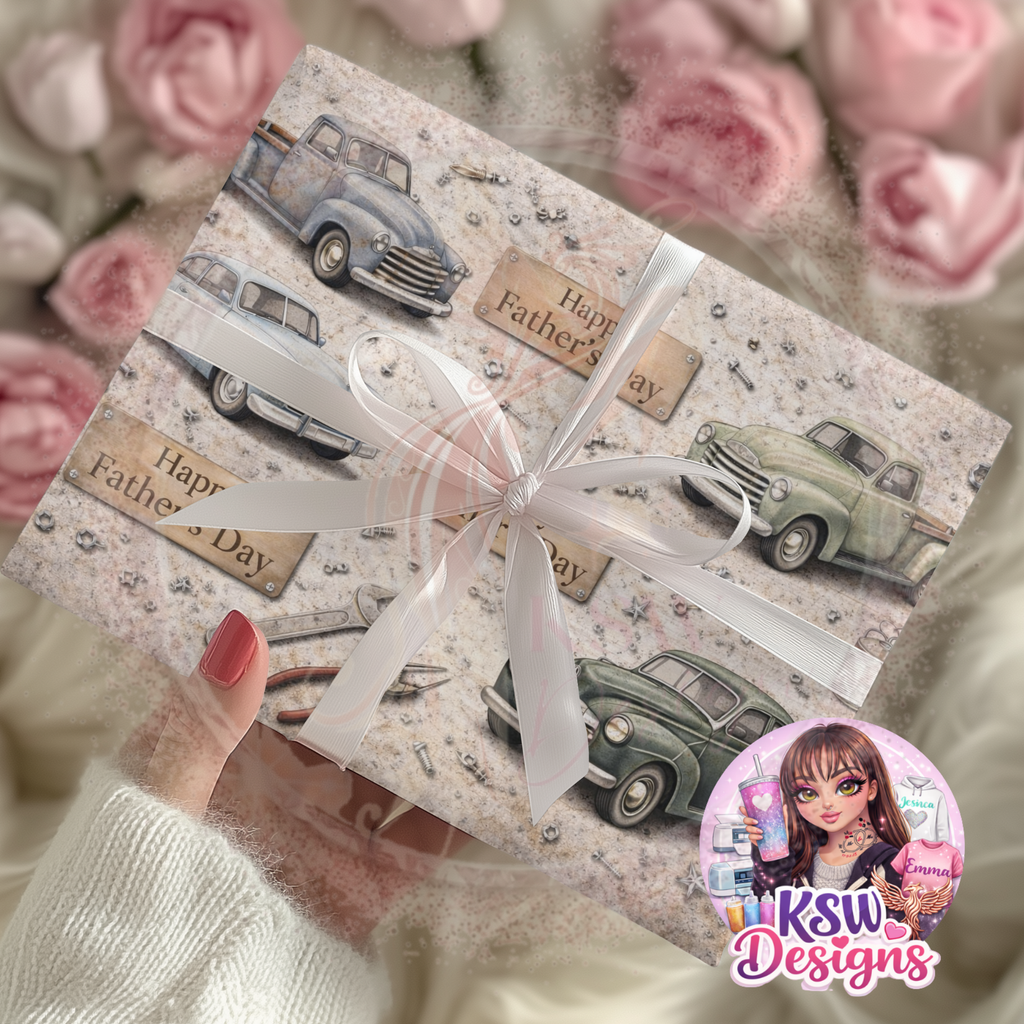 Vintage Motors - Father's Day Wrapping Paper Sheets