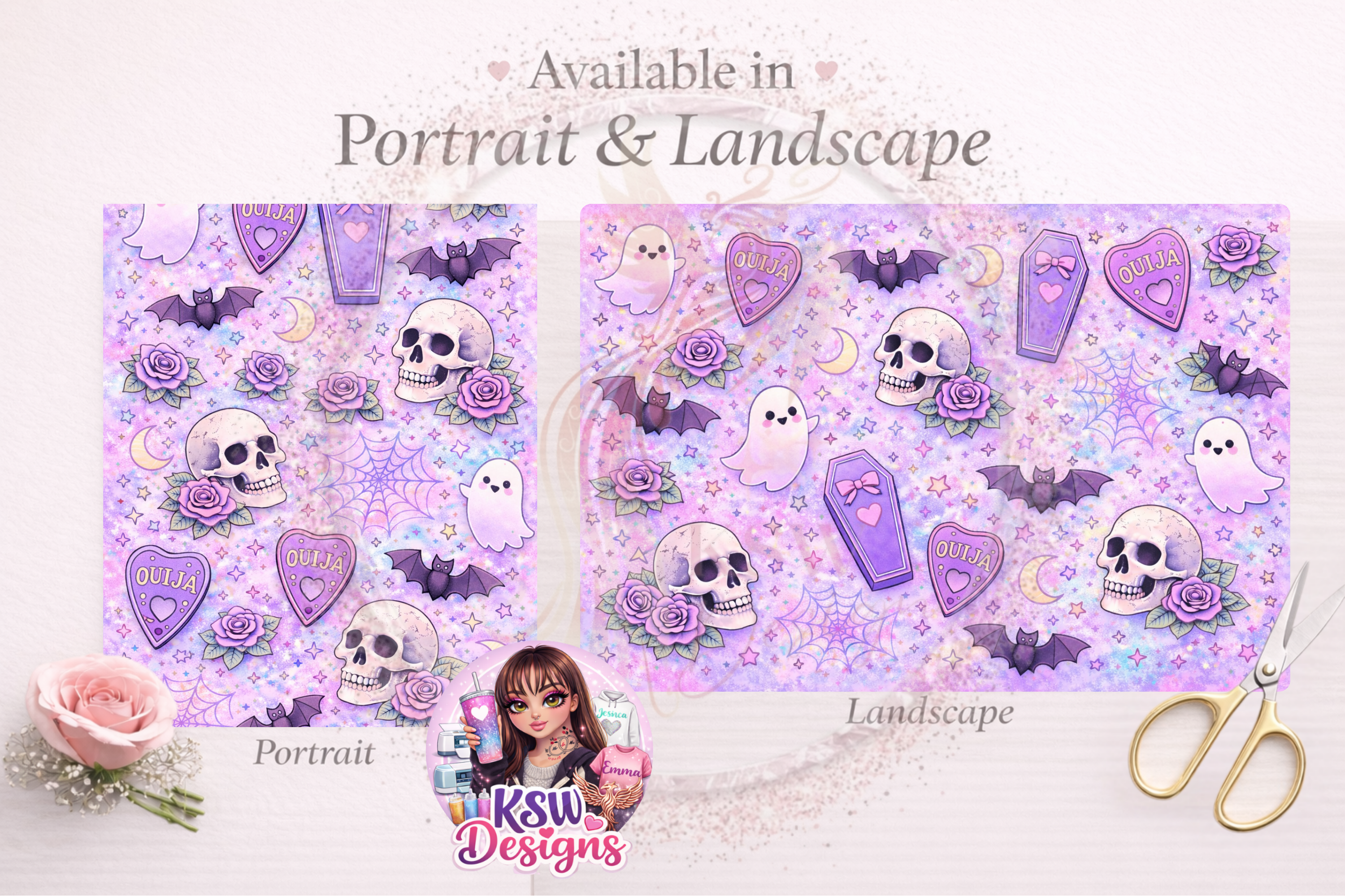 Pastel Spooky Nights Wrapping Paper Sheets