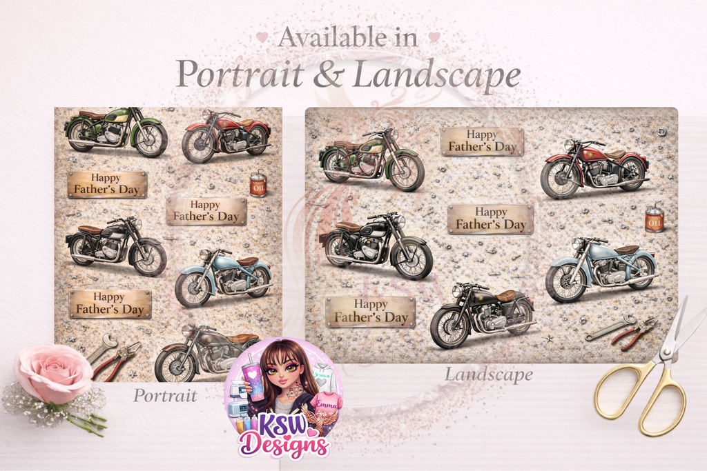Vintage Motorbike - Father's Day Wrapping Paper Sheets