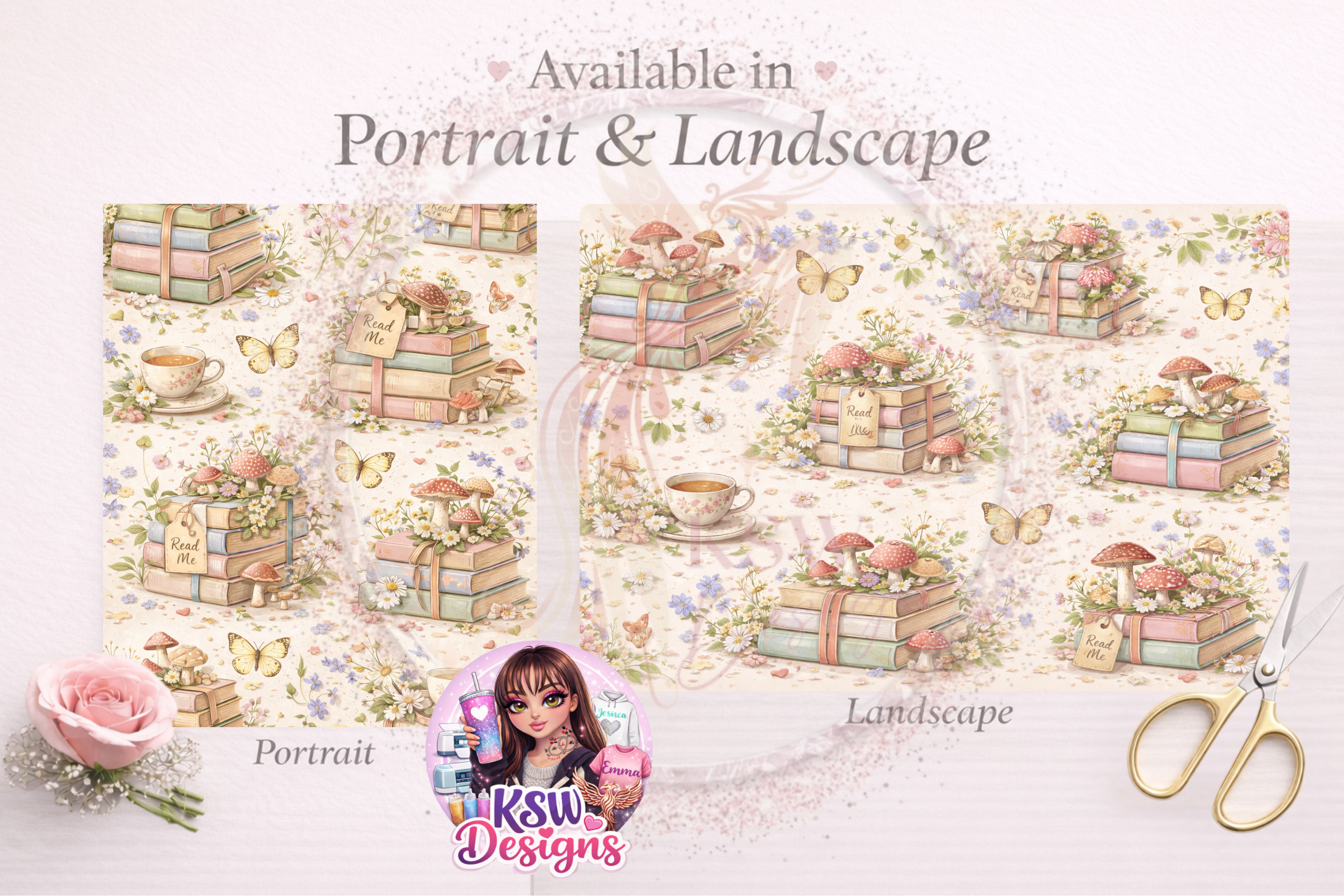Cottagecore Library Wrapping Paper Sheets