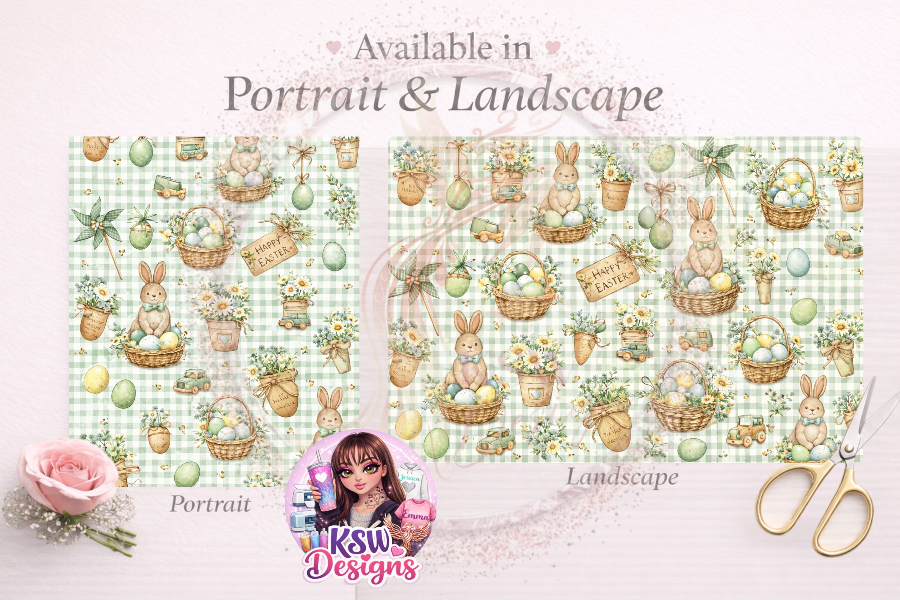 Sage Meadow Easter Wrapping Paper Sheets