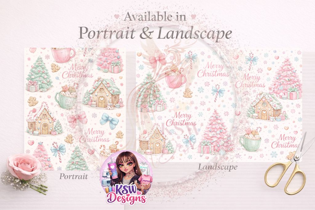 Pastel Gingerbread Christmas Magic Wrapping Paper Sheets